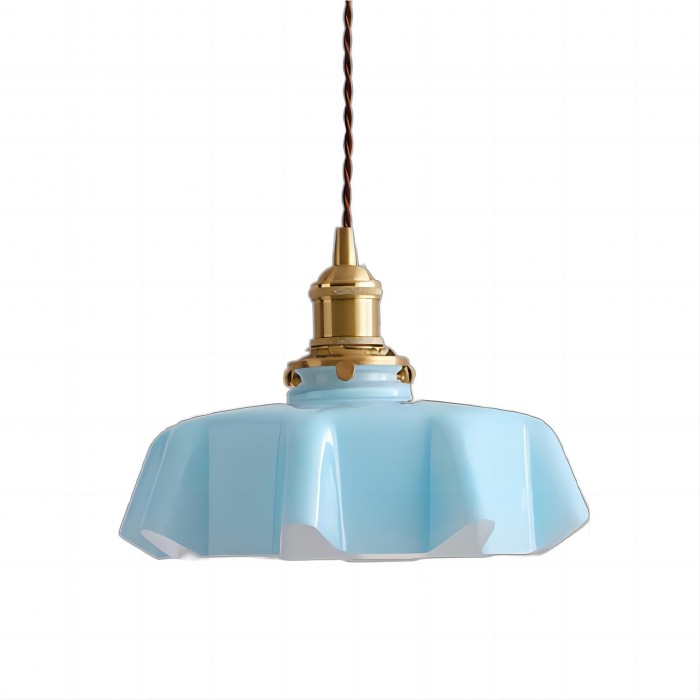 Retro Glasbloem Crème Hanglamp