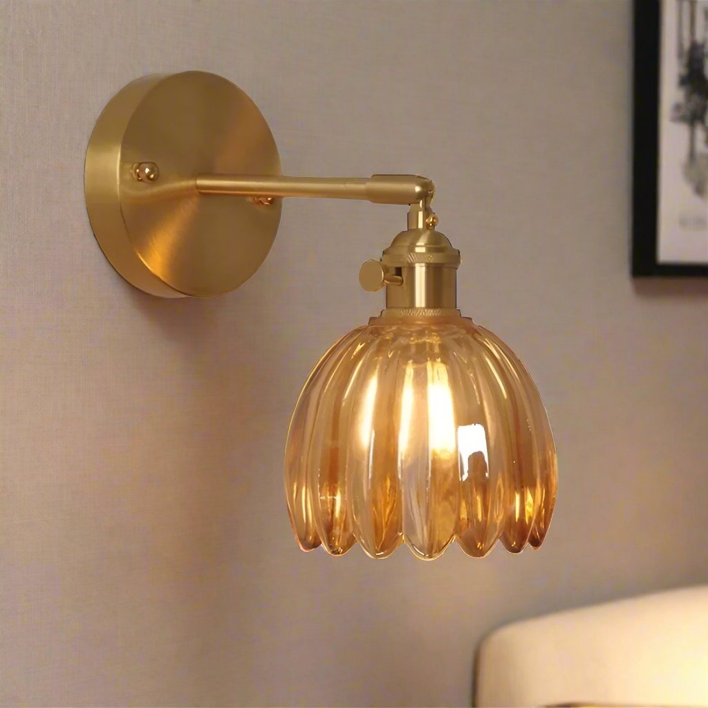 Retro Bloem Knop Tulp Glas Wandlamp